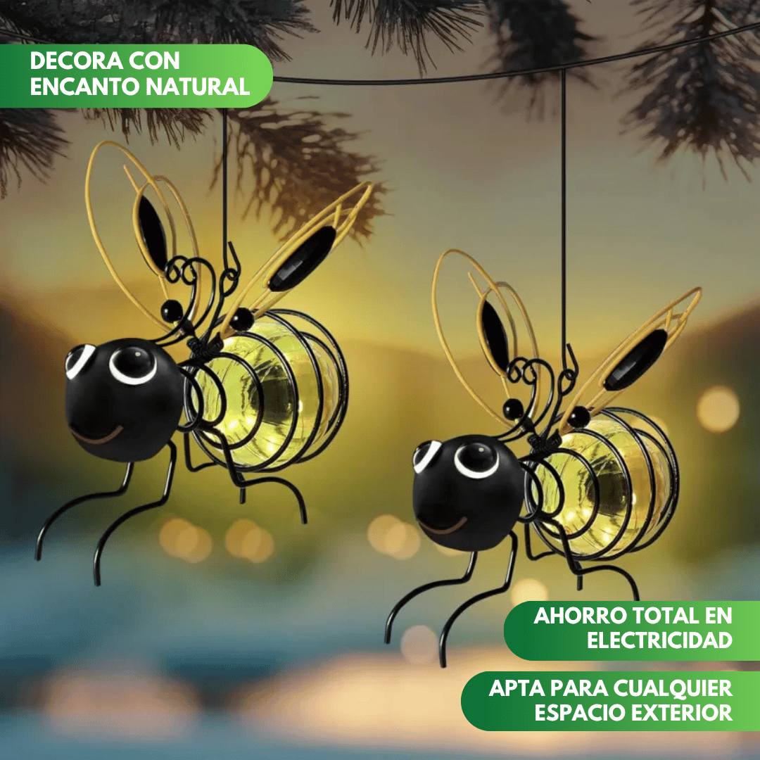 GlowBee™ Lámpara solar colgante de abeja  (2 unidades)