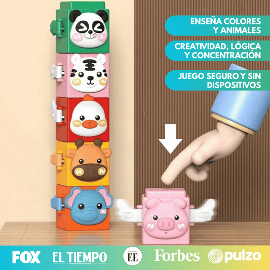 StackyAnimals™ Animales apilables  (Juego de 12 bloques)